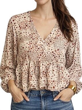 Arizona Floral V-Neck Peplum Top